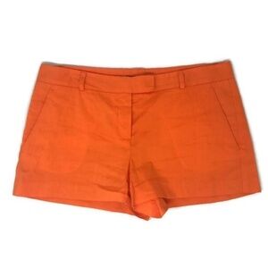Theory Orange Linen Shorts